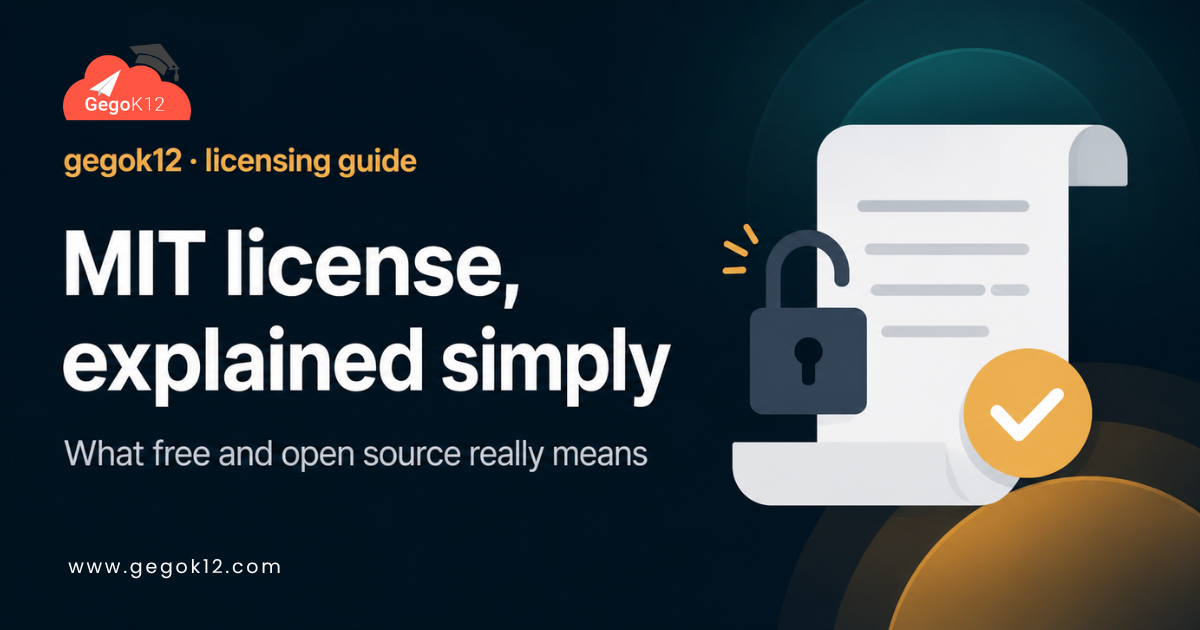 MIT license school software terms explained for GegoK12